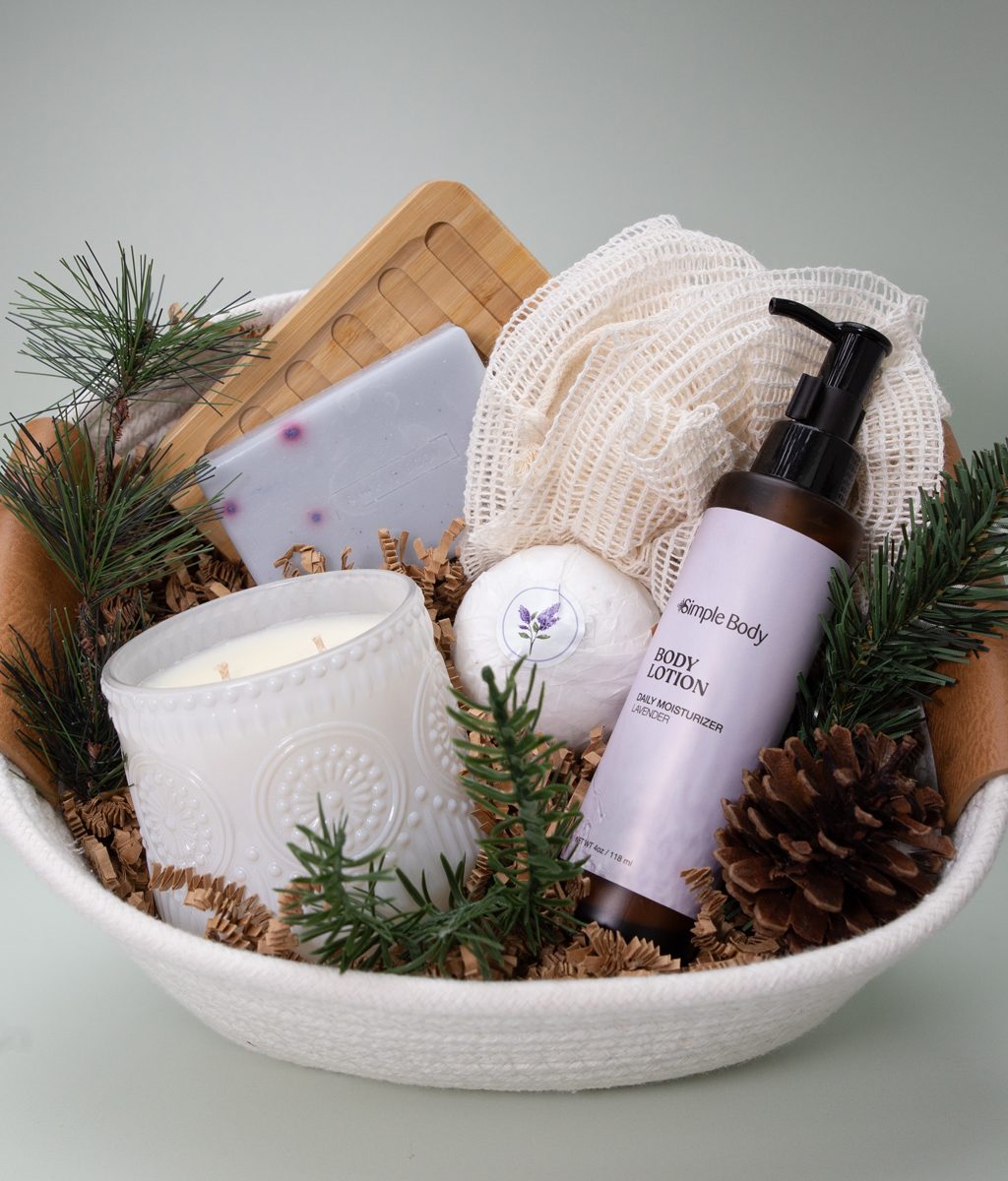 Lavender & Lilac Bath Basket